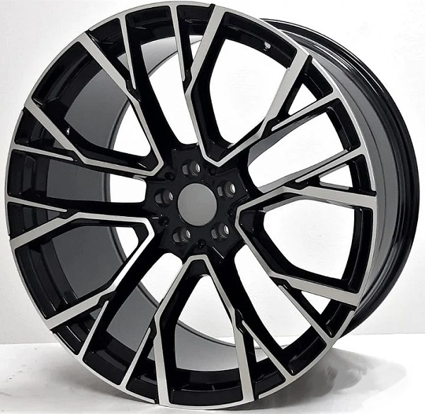 BMW Style Split Spoke Wheels - Gloss Black Machine - Gloss Black -  20" 21" 22" Staggered Set